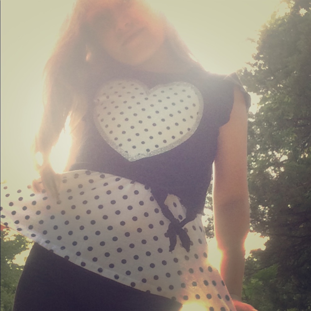 New! Polkadot crop top with matching tanktop